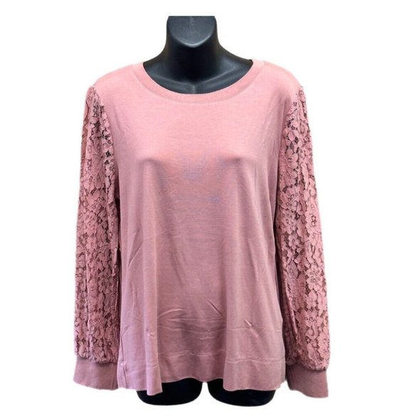 Rose + Olive long sleeve lace blouses shirt top SIZE LARGE - Picture 1 of 3